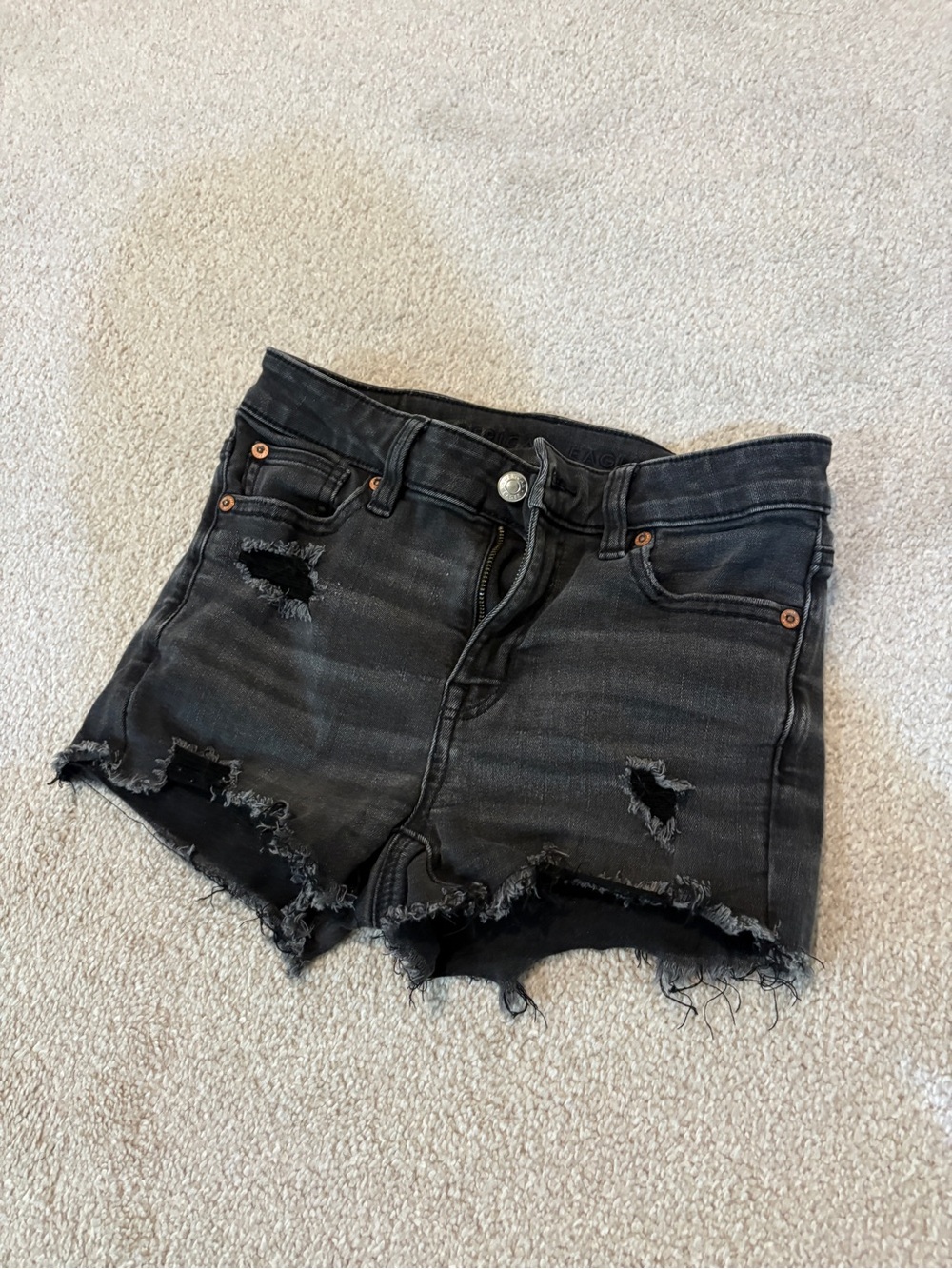 American Eagle Outfitters Black Distressed Jean Shorts